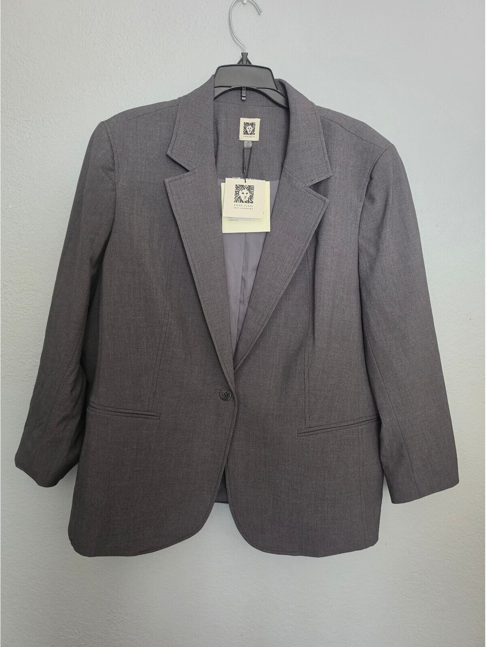 Anne Klein Women's Gray Suit Jacket Blazer Size 16 New With Tags